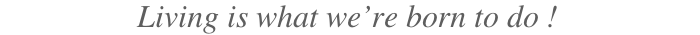 Living is what we're born to do!